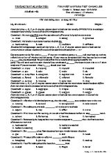 Đề kiểm tra học kỳ I môn Tiếng Anh Lớp 11 - Mã đề 486 - Năm học 2019-2020 - Trường THPT Nguyễn Trãi
